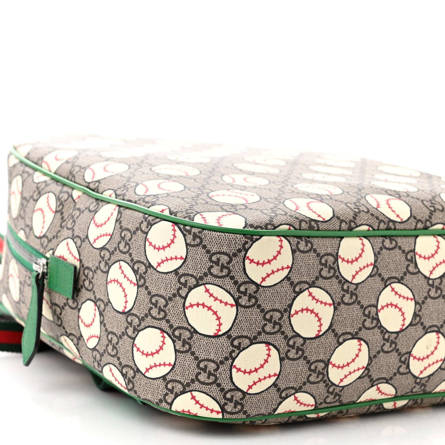 Gucci GG Supreme Monogram Baseballs Web Childrens Backpack Green 9 of 10