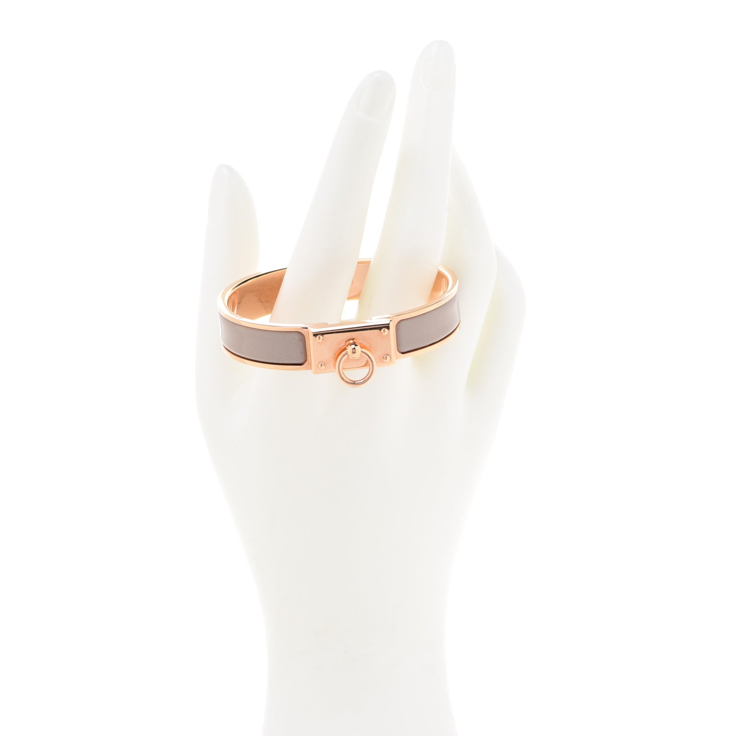 Enamel Clic Anneau Bracelet PM Marron Glace
