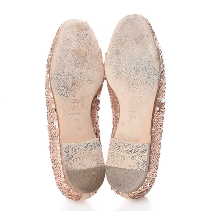 Chanel Sequin CC Moccasin Loafers 39 Pink 7 of 16