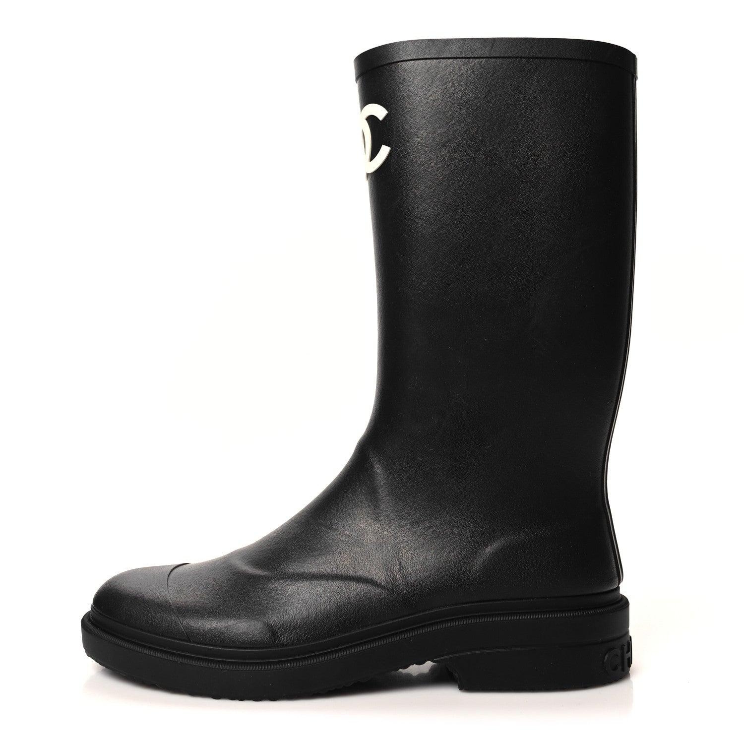 Chanel Caoutchouk CC High Boots 41 Black 1 of 8