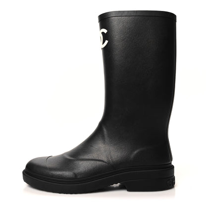Chanel Caoutchouk CC High Boots 41 Black 1 of 8