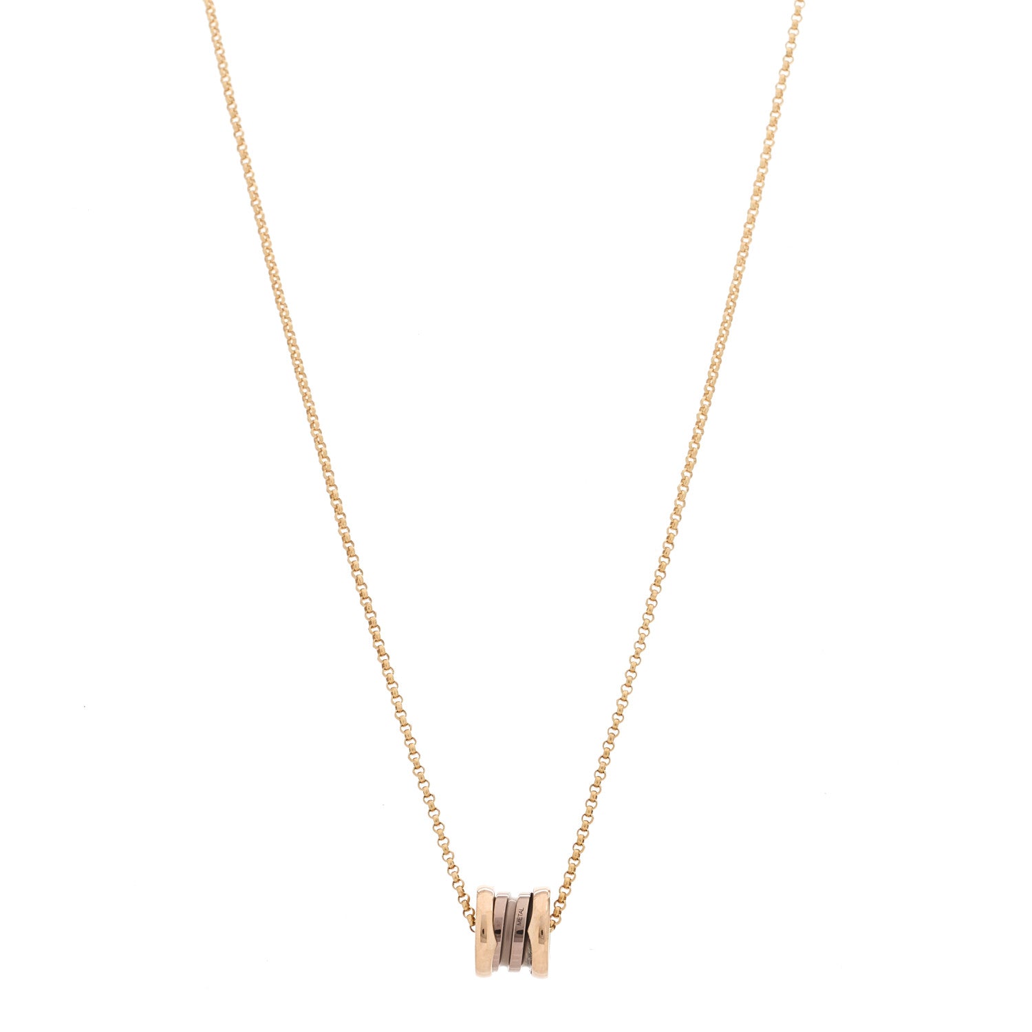 Bulgari 18K Rose Gold Cermet Small B.Zero1 Pendant Necklace 1 of 6