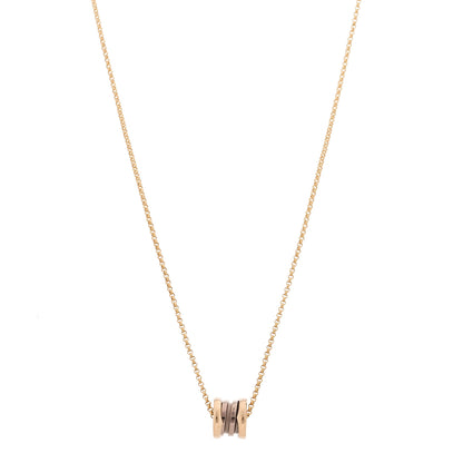 Bulgari 18K Rose Gold Cermet Small B.Zero1 Pendant Necklace 1 of 6