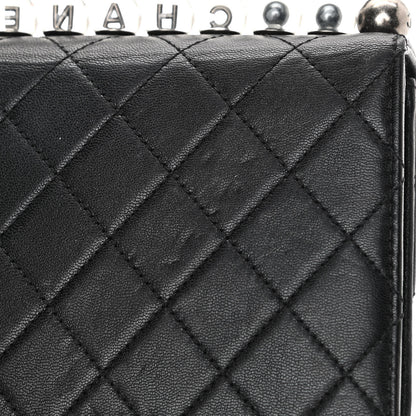 Chanel Goatskin Quilted Logo Small Chic Flap Black 16 of 18
