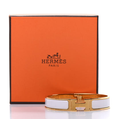 Hermes Enamel Narrow Clic Clac H Bracelet PM White 5 of 5
