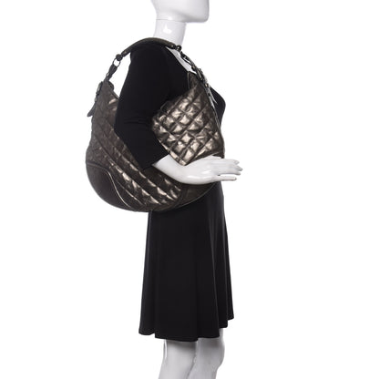 Burberry Metallic Calfskin Quilted Hoxton Hobo Nickel 2 of 9