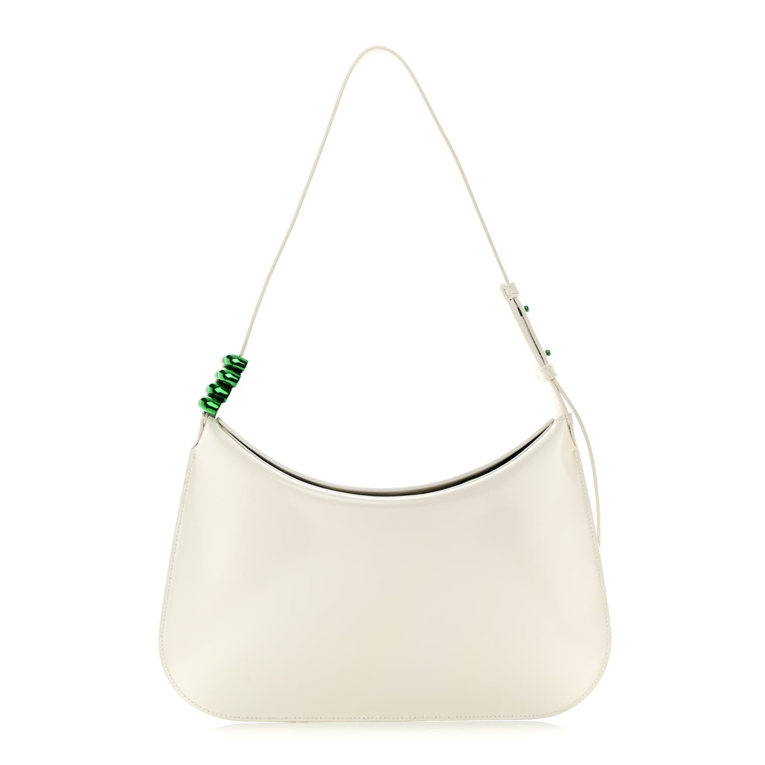 Bottega Veneta Brushed Calfskin Cradle Fold Over Shoulder Bag White Parakeet 1 of 13