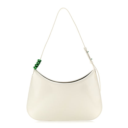 Bottega Veneta Brushed Calfskin Cradle Fold Over Shoulder Bag White Parakeet 1 of 13