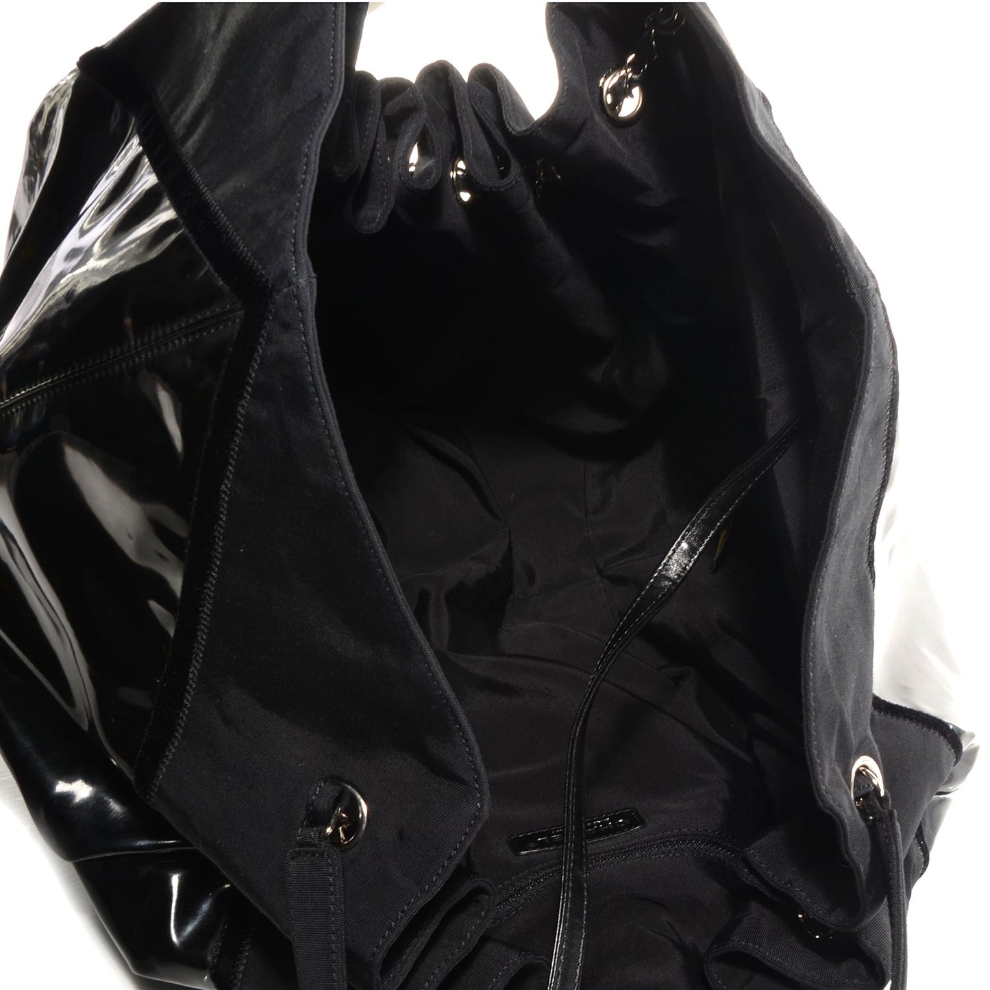 Vinyl Stretch Spirit Large Cabas Tote Black