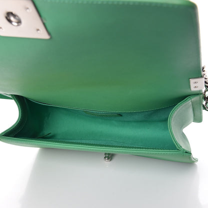 Chanel Lambskin Iridescent PVC Chevron Quilted Medium Boy Flap Green Silver 5 of 7