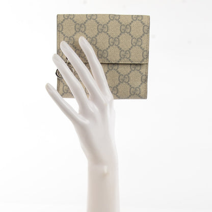 Gucci GG Supreme Monogram GG Pierce French Flap Wallet Ecru Grigio 2 of 7