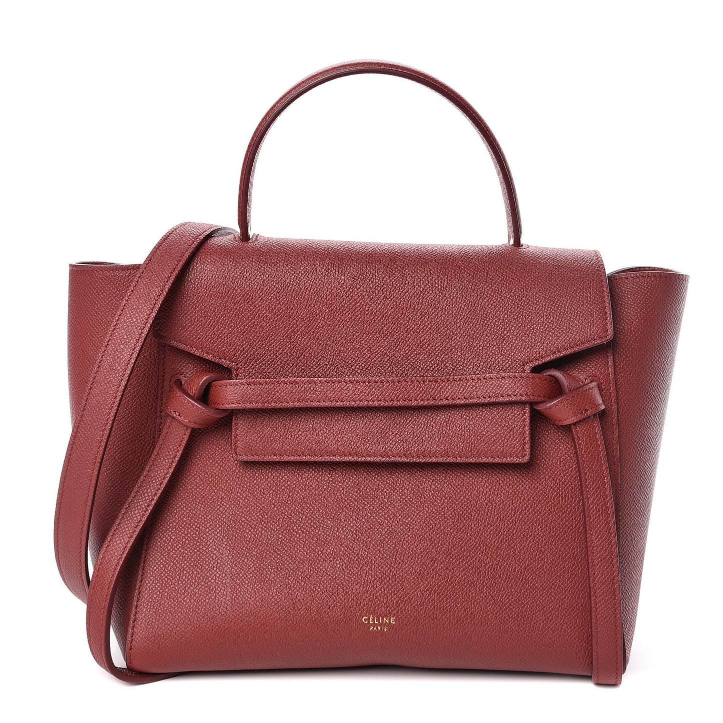 Grained Calfskin Micro Belt Bag Light Burgundy