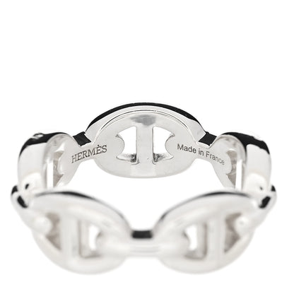 Hermes Sterling Silver PM Chaine d'Ancre Enchainee Band Ring 52 6 4 of 7