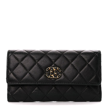 Chanel Lambskin Quilted Medium Chanel 19 Flap Wallet Black 1 of 12