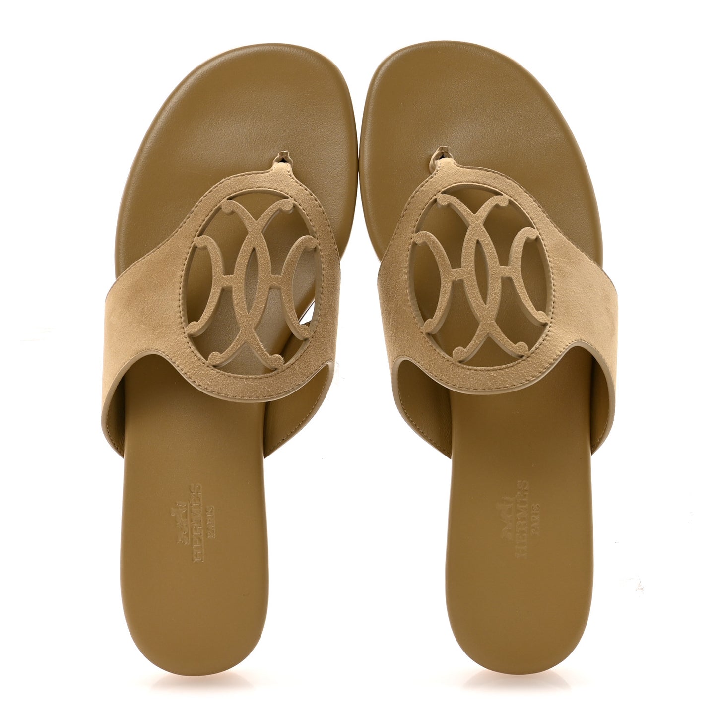 Suede Goatskin Mage Sandals 38 Beige Albatre