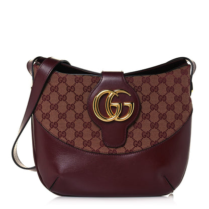 Gucci GG Monogram Calfskin Medium Arli Shoulder Bag Sahara Rubino Chardonnay 1 of 13