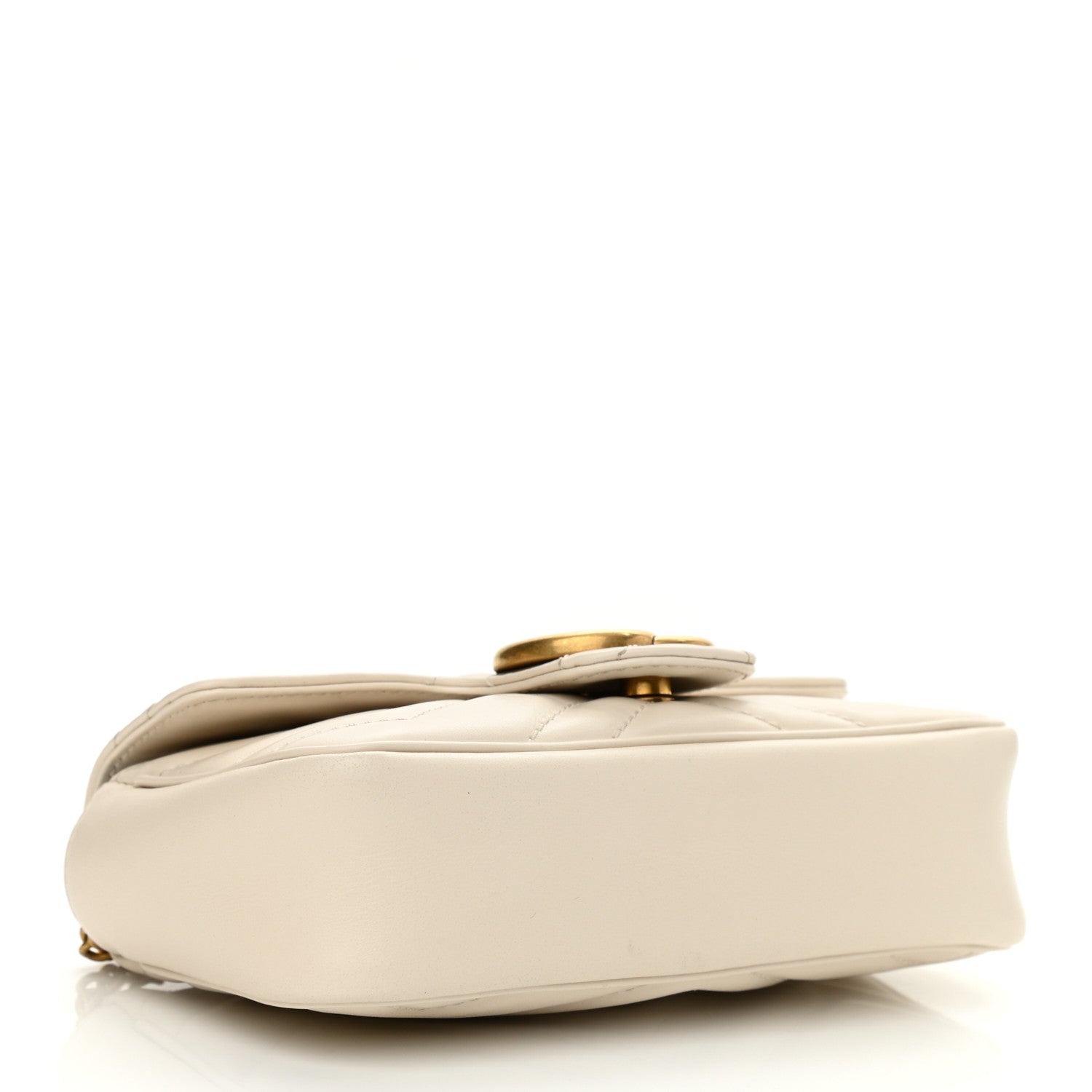 Gucci Calfskin Matelasse Super Mini GG Marmont Shoulder Bag White 4 of 11