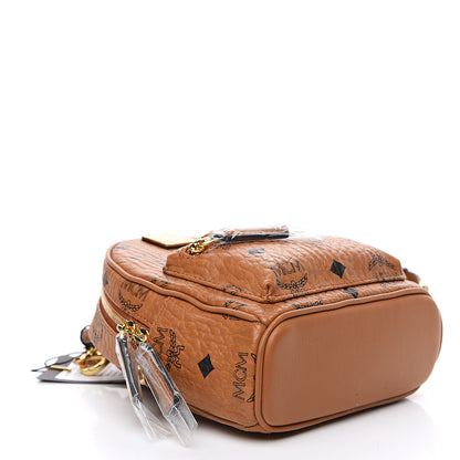 MCM Visetos Mini Backpack Crossbody Bag Cognac 3 of 7