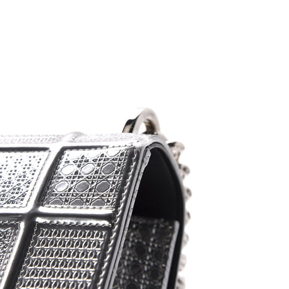 Christian Dior Metallic Patent Micro-Cannage Medium Diorama Flap Bag Silver 7 of 11