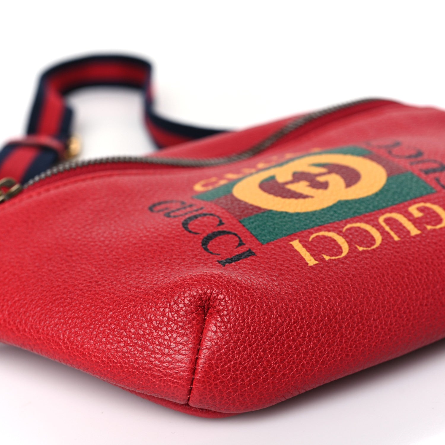Gucci Grained Calfskin Small Logo Belt Bag Hibiscus Red 8 of 9