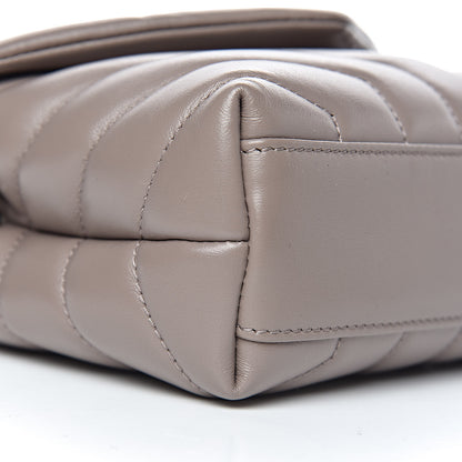 Saint Laurent Calfskin Y Quilted Monogram Toy Loulou Satchel Dusty Grey 8 of 10