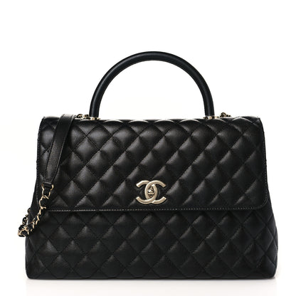 Chanel Caviar Quilted Medium Coco Handle Flap Black 1 of 8