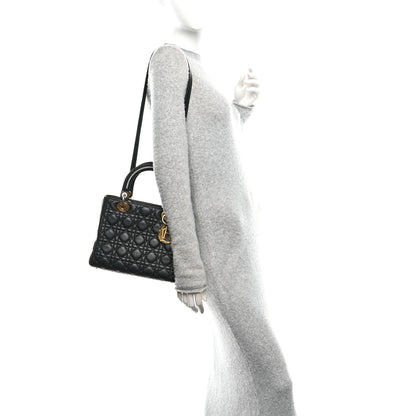 Christian Dior Lambskin Cannage Medium Lady Dior Black 2 of 10