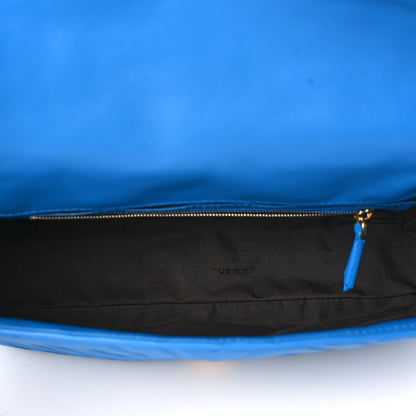 Fendi Nappa FF 1974 Embossed Baguette Blue Royal 5 of 9