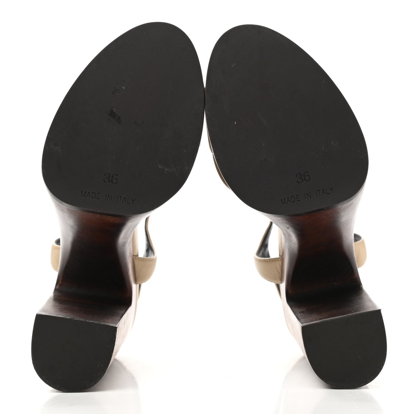Calfskin Bianca 125 Platform Sandals 36 Brown