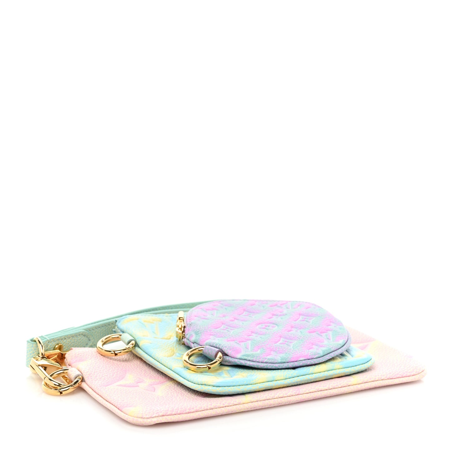 Empreinte Monogram Summer Stardust Trio Pouch Pink Water Green Lilas