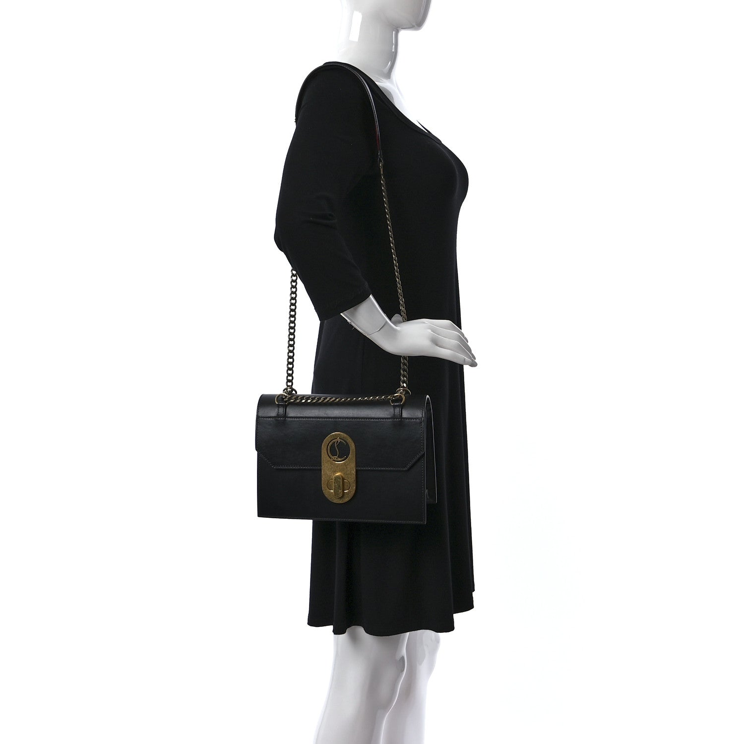 Christian Louboutin Calfskin Large Elisa Shoulder Bag Black 2 of 12
