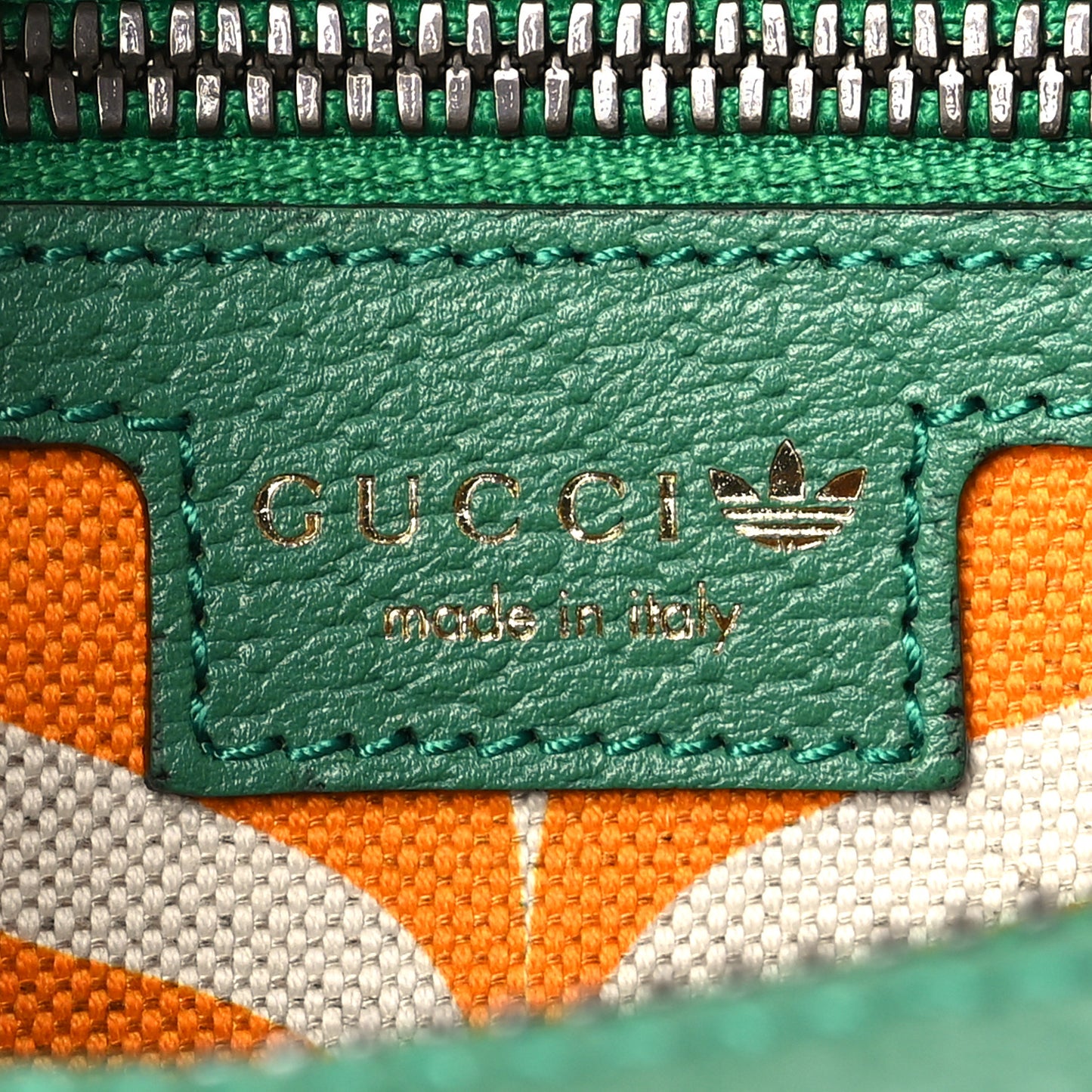 X ADIDAS Textured Dollar Calfskin Belt Bag Green