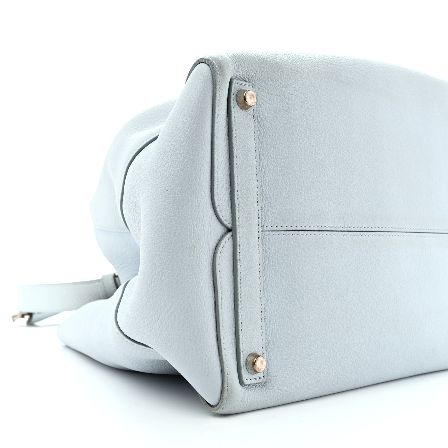 Christian Dior Supple Grained Calfskin Large Open Bar Tote Light Blue 7 of 12