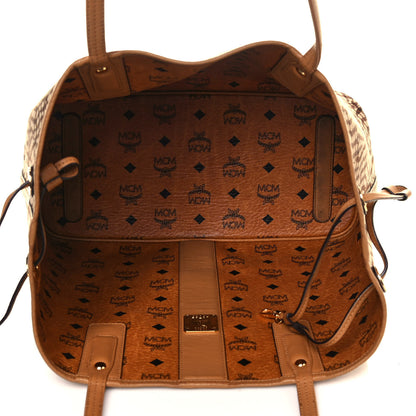 MCM Visetos Medium Liz Reversible Shopper Tote Cognac 16 of 21