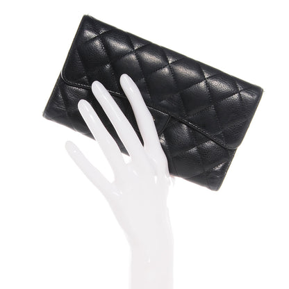 Chanel Caviar Quilted Long Flap Wallet Black 2 of 8