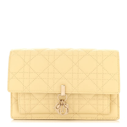 Christian Dior Lambskin Cannage Chain My Dior Daily Chain Pouch Soft Yellow 1 of 10