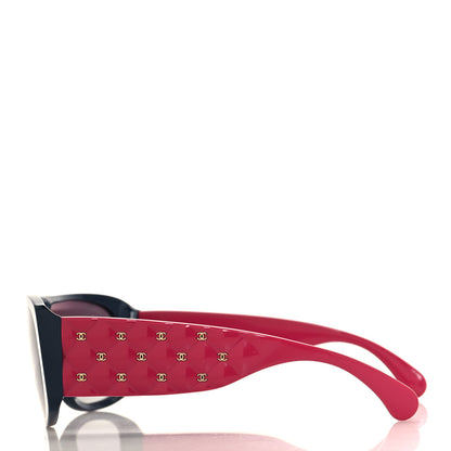 Chanel Acetate Shield Sunglasses 71466-A Blue Pink 3 of 7