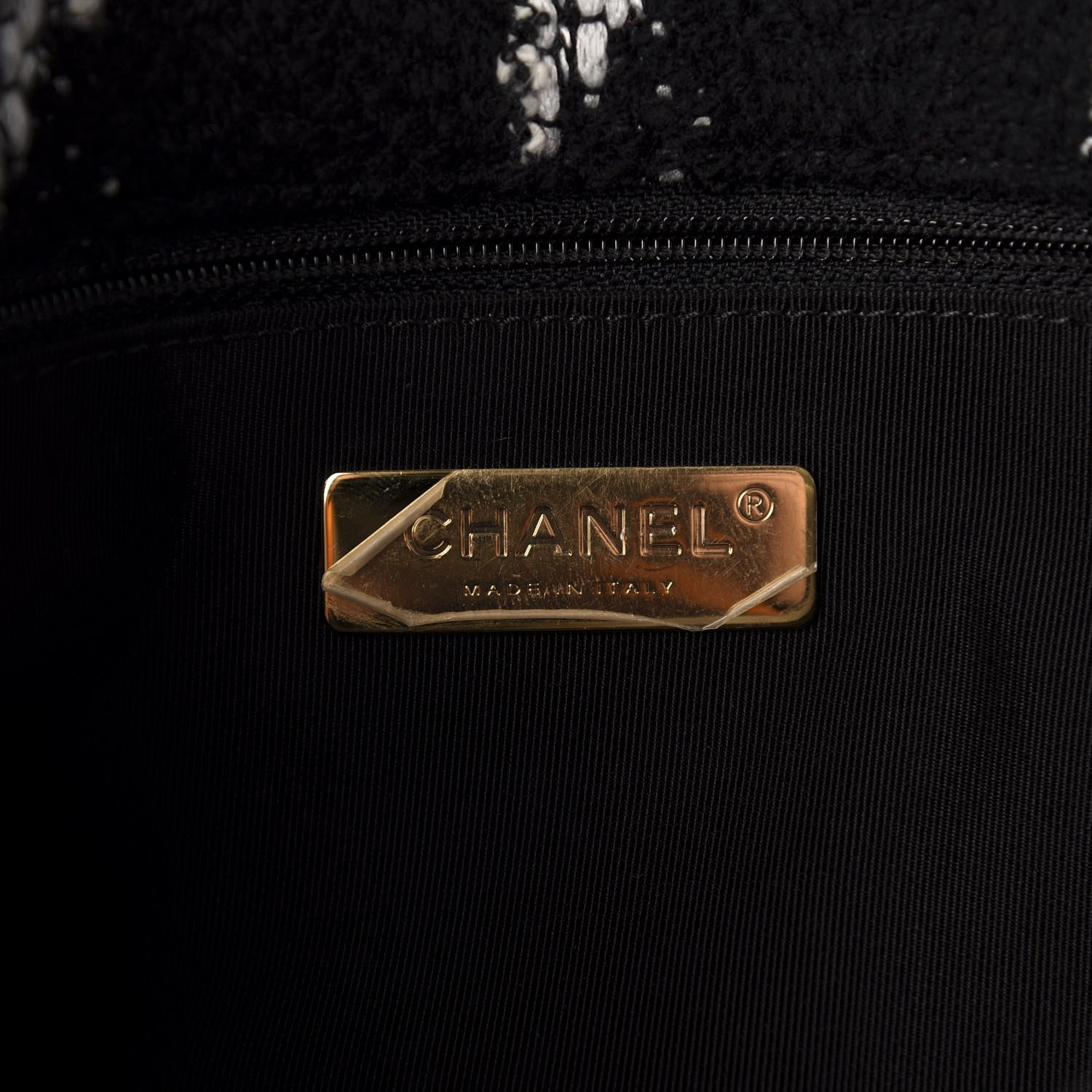 Chanel Tweed Quilted Medium 19 Flap Black White 8 of 10