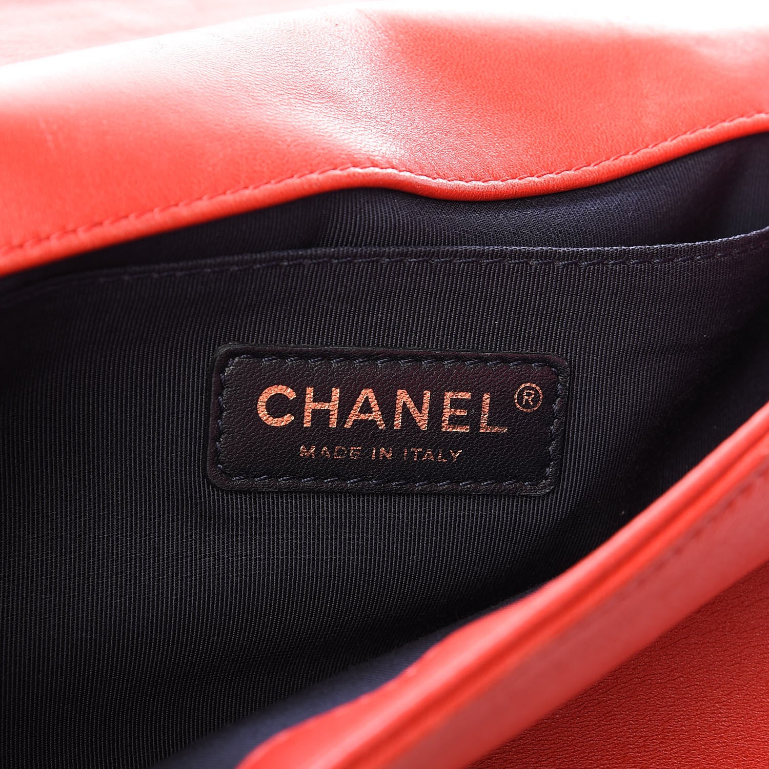 Chanel Lambskin Embossed Medium Boy Cube Flap Red 6 of 9
