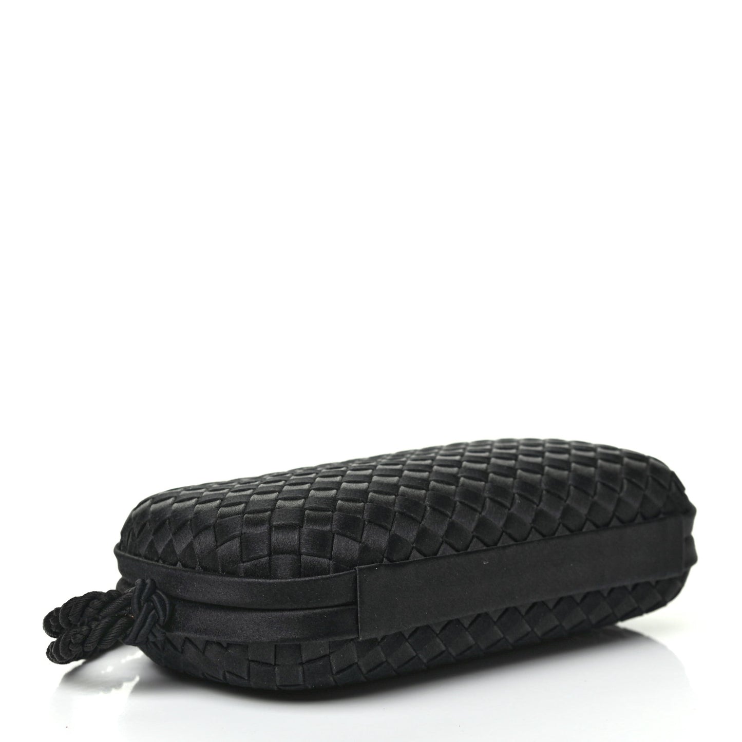Satin Intreccio Evening Clutch Black