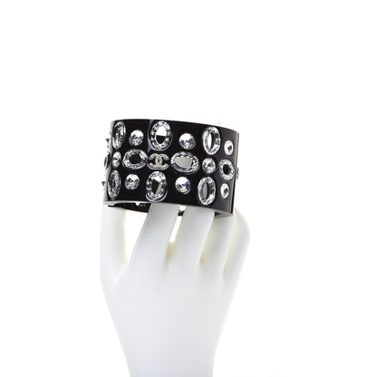 Chanel Resin Crystal CC Cuff Black 3 of 10
