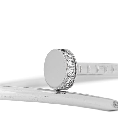 Cartier 18K White Gold Diamond Small Juste Un Clou Bracelet 16 3 of 5