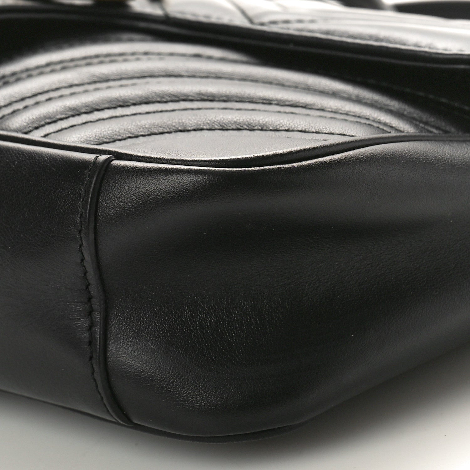 Gucci Calfskin Matelasse Small GG Marmont Shoulder Bag Black 10 of 10