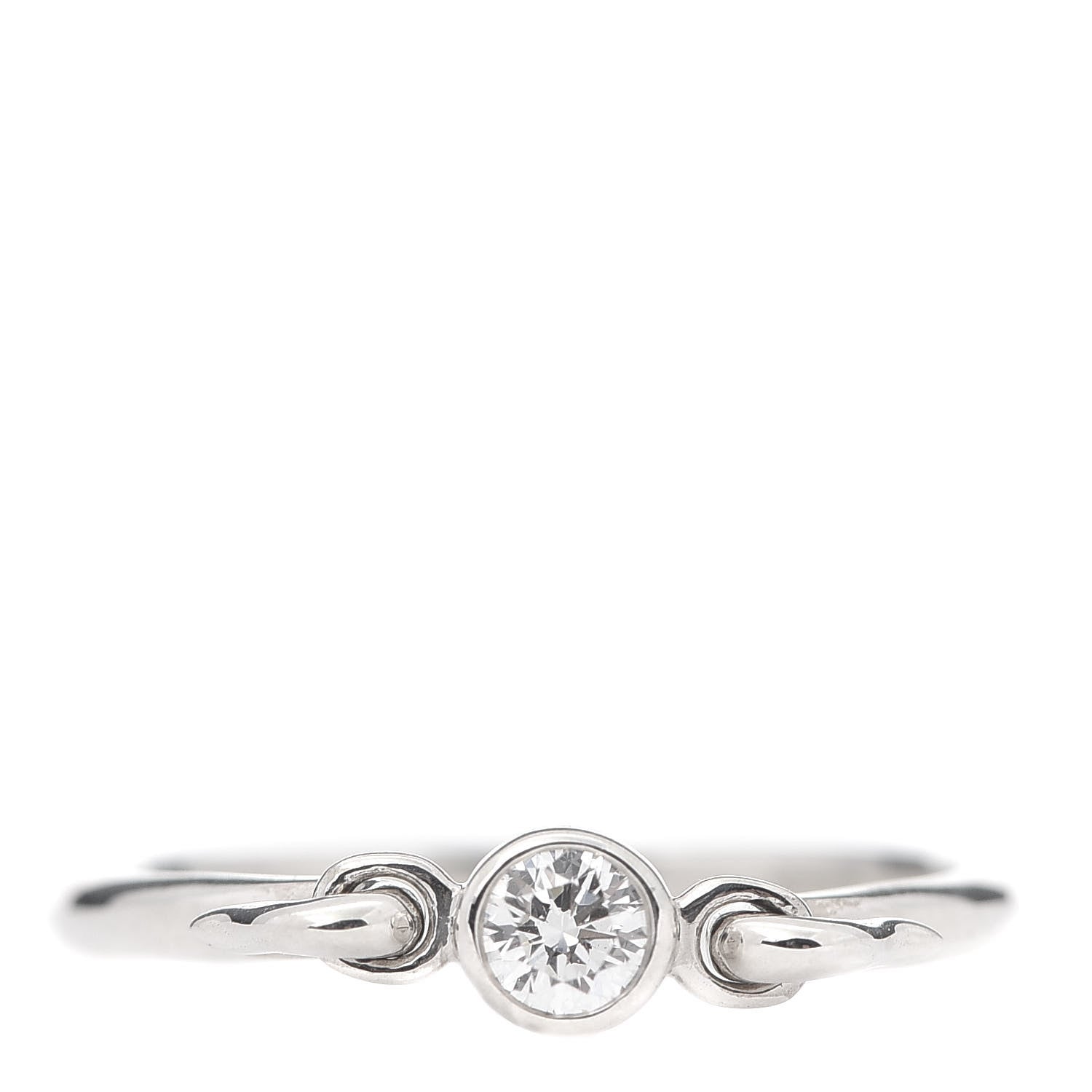 Tiffany Sterling Silver Diamond Elsa Peretti Swan Ring 49 5 1 of 6