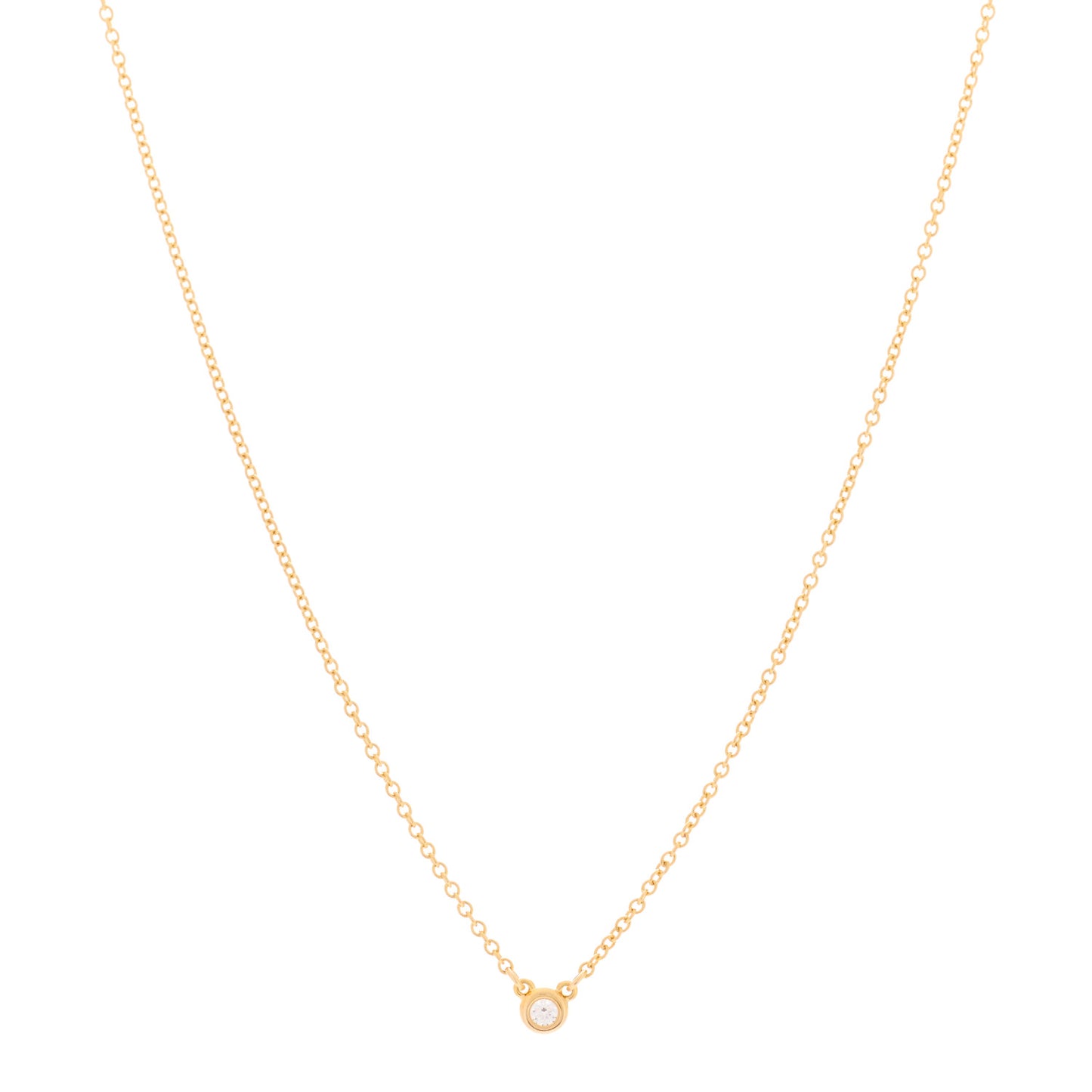 18K Rose Gold Diamond .03ct Elsa Peretti Diamonds by the Yard Pendant Necklace