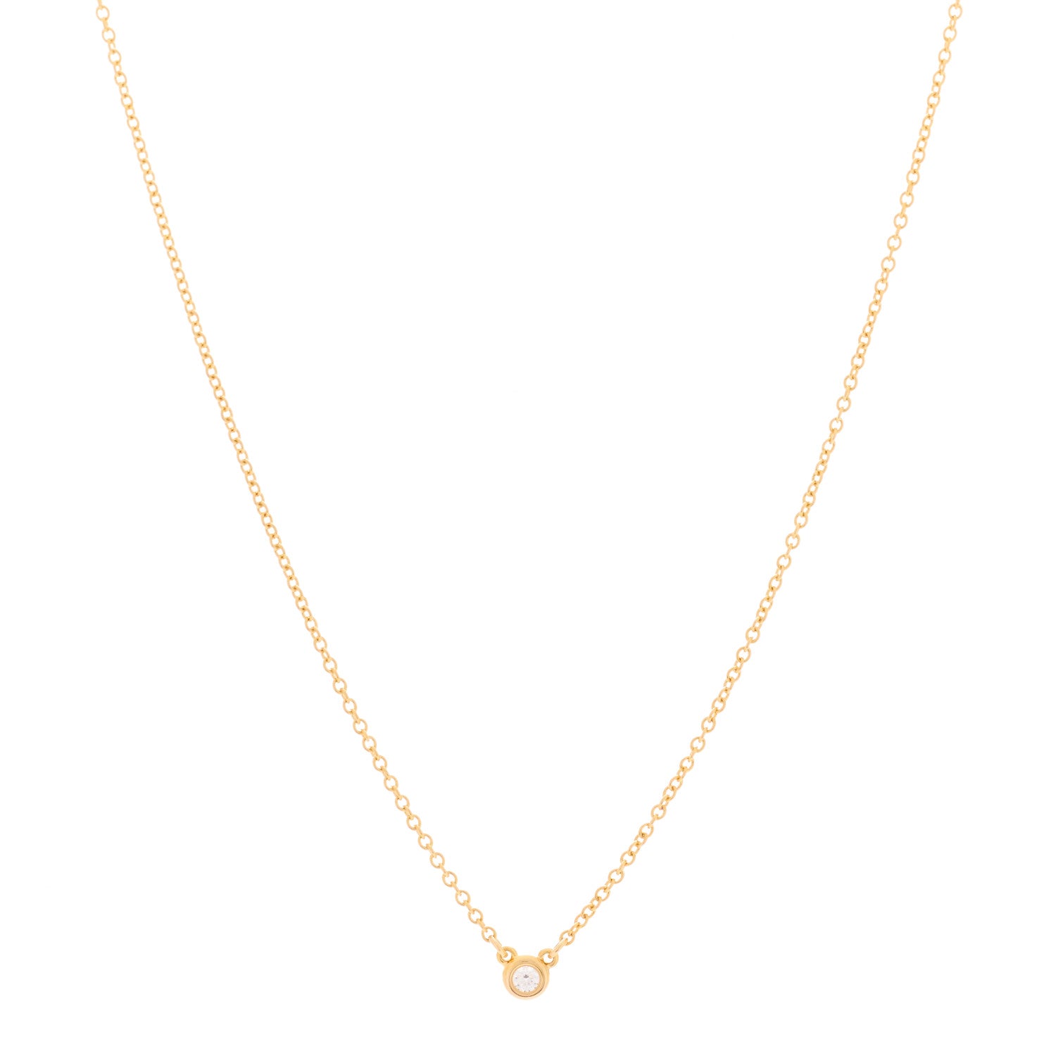 Tiffany 18K Rose Gold Diamond .03ct Elsa Peretti Diamonds by the Yard Pendant Necklace 1 of 4