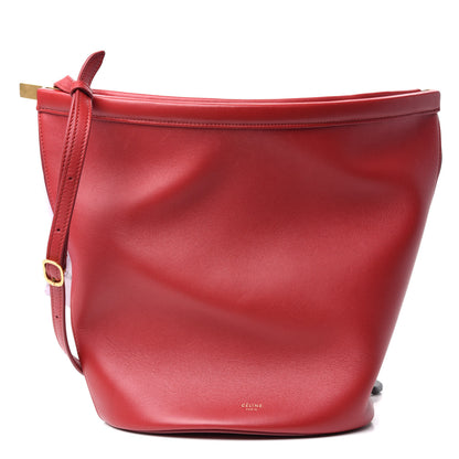 Celine Smooth Calfskin Clasp Bucket Bag Red 1 of 8