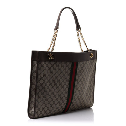 Gucci GG Supreme Monogram Large Rajah Chain Tote Beige New Acero 3 of 12