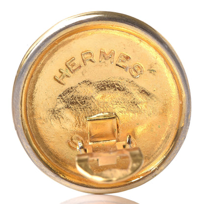 Hermes Gold Plated Clip On Earrings Gold Silver 3 of 8