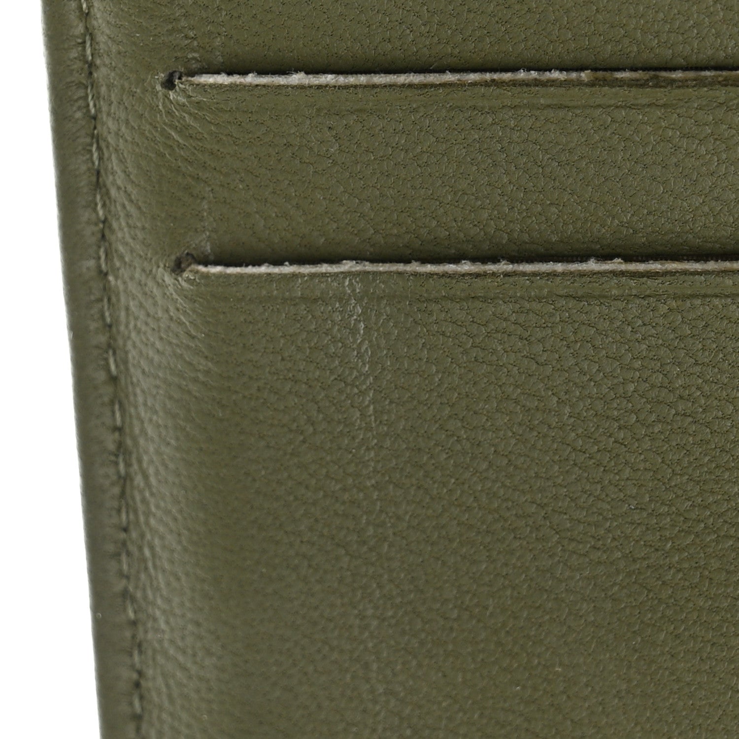 Chanel Calfskin Chevron Quilted Card Holder Wallet Khaki 8 of 9